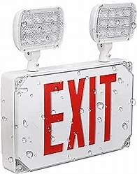 Video thumbnail for LEONLITE LED Exit Light, Wet Location Exit Sign with Emergency Lights, UL Listed, Outdoor Hardwired Exit with Battery Backup, 2 Dual Heads, Double Face, AC 120/277V, Red