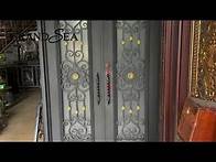 Video thumbnail for Residential exterior wrought iron double security entry front doors