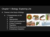Video thumbnail for Chapter 1- Biology: Exploring Life