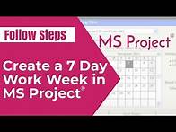 Video thumbnail for Create a 7 Day Work Week in Microsoft Project | Dora Tarver