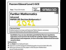 Video thumbnail for Decision 1 2021 Pearson Edexcel A level Further Maths