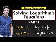 Video thumbnail for Solving Logarithmic Equations | Logarithm | Laws of Logarithm | General Mathematics