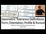 Video thumbnail for Defining GD&T Controls: Form, Orientation, Location, Profile, and Runout | Symbols & Tolerance Zones