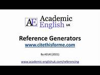 Video thumbnail for How to use cite this for me / Online Reference Generators