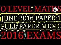 Video thumbnail for O'level Mathematics June 2016 Paper 1 Zimsec Full Paper Question Paper and Memo