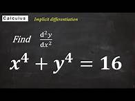 Video thumbnail for Second Derivative using IMPLICIT DIFFERENTIATION (Worked Example)