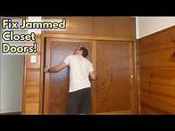 Video thumbnail for Fix Jammed Closet Doors! DIY 70 year old bypass door upgrade with modern sliding track
