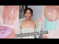 Video thumbnail for BEST FRENCH TIP NAIL HACKS?! | trying every TikTok French tip nail hack | perfect French manicure
