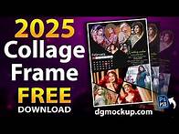 Video thumbnail for 2025 Calendar Photo Collage Free PSD Template | Heart-Shaped Collage Frames Free Psd
