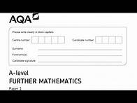 Video thumbnail for AQA A-level Further Mathematics Paper 1 June 2019 - Detailed Walkthrough Part 2