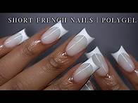 Video thumbnail for POLYGEL NAILS FOR BEGINNERS🤍✨ Short French Tip Nails | Nail Tutorial + polygel removal