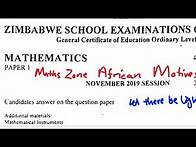 Video thumbnail for O'level Mathematics Zimsec November 2019 Paper 1 Full Paper @mathszoneafricanmotives