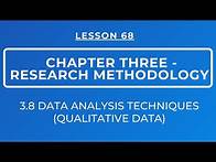 Video thumbnail for LESSON 68 - RESEARCH METHODOLOGY: SECTION 3.8: DATA ANALYSIS TECHNIQUES || QUALITATIVE DATA