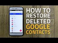 Video thumbnail for How to Restore Deleted Google Contacts