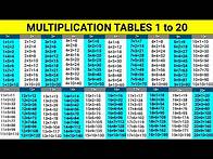 Video thumbnail for Multiplication tables 1 to 20