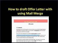 Video thumbnail for Create Offer Letter with Using Mail merge