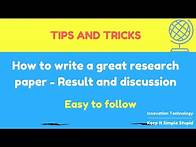 Video thumbnail for How to write a great research paper fast - Result and discussion