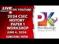 Video thumbnail for 2024 CSEC History Paper 1 Last Minute Preparation