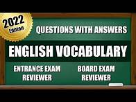 Video thumbnail for Entrance Exam Reviewer 2022 | Common Questions with Answer in English Vocabulary | PART 1
