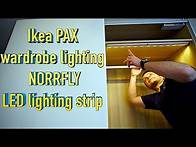 Video thumbnail for Ikea PAX wardrobe lighting installation/Ikea NORRFLY LED lighting strip