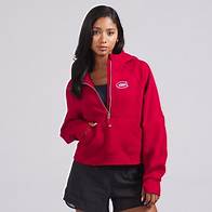 Video thumbnail for Women's Montreal Canadiens lululemon True Red Scuba Oversized Half-Zip Hoodie