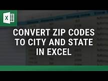 Video thumbnail for Convert Zip Codes to City and State in Excel