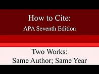 Video thumbnail for How to Cite Two Works with the Same Author and Date