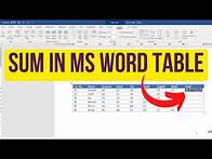 Video thumbnail for How to Sum in MS Word? | MS Word Sum Shortcut