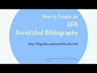 Video thumbnail for How to Create an Annotated Bibliography (APA)