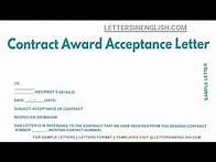 Video thumbnail for Contract Award Acceptance Letter - Sample Letter for Acceptance of Contract