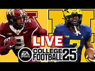 Video thumbnail for Minnesota at Michigan - 9/28/24 Simulation (EA College Football 25)