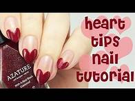 Video thumbnail for Heart Nail Tips Tutorial: Valentine's Day Nail Art