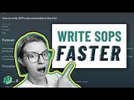 Video thumbnail for SOP Example: How to write a Standard Operating Procedure - FASTER!