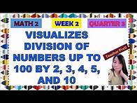 Video thumbnail for MATH 2 QUARTER 3 WEEK 2 | VISUALIZES DIVISION OF NUMBERS UP TO 100 BY 2, 3, 4, 5, AND 10
