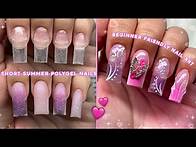 Video thumbnail for SHORT SUMMER POLYGEL NAILS💜 BEGINNER FRIENDLY NAILS & EASY NAIL ART | Polygel Nail Tutorial