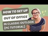 Video thumbnail for How to set up Out Of Office replies in Classic Outlook (PC tutorial)