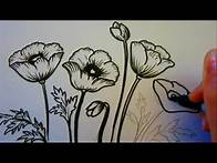 Video thumbnail for Flower Tutorial - How To Draw Flowers - Poppy Flowers
