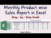 Video thumbnail for Make Monthly Product wise sales report in excel | Generate sales report from big Database