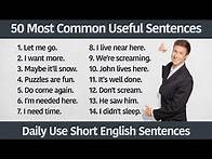 Video thumbnail for 50 Most Common Useful Sentences ✅ Daily Use Short English Sentences 🔥Learn English Easily