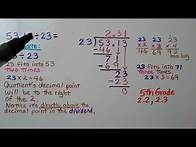 Video thumbnail for 5th Grade Math 5.4, Long Division of Decimals by Whole Numbers