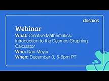 Video thumbnail for Creative Mathematics: Introduction to the Desmos Graphing Calculator