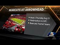 Video thumbnail for Cincinnati Bearcats to open 2025 season against Nebraska at Arrowhead Stadium