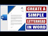 Video thumbnail for How to create a Letterhead in Word | Microsoft Word Tutorials