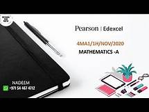Video thumbnail for 4MA1/1H | Edexcel International GCSE Mathematics A | 2020 NOV | MathsTV | Science And Math
