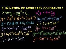 Video thumbnail for Elimination of Arbitrary Constants Part 1 (Isolation of Constants)