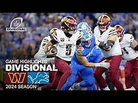 Video thumbnail for Washington Commanders vs. Detroit Lions | 2024 Divisional Round Game Highlights