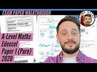 Video thumbnail for Maths A Level • 2020 Pure Paper 1 (A2) • Edexcel • 📝