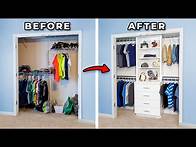 Video thumbnail for DIY Closet Organization with Shelving and Drawers