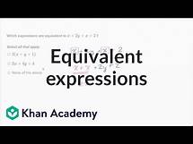 Video thumbnail for How to find equivalent expressions by combining like terms and using the distributive property