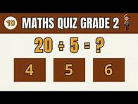 Video thumbnail for 🧠 Fun Grade 2 Math Quiz: Addition, Subtraction, Multiplication & Division!
